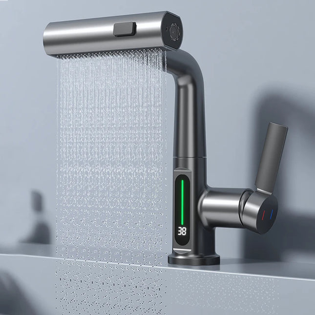 Grifo de lavabo con pantalla digital de temperatura y 3 modosGrifosHardware > Plumbing > Plumbing Fixtures > Faucets > Kitchen Sink Faucets