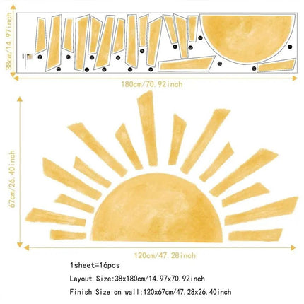 Stickers muraux bohème demi soleil