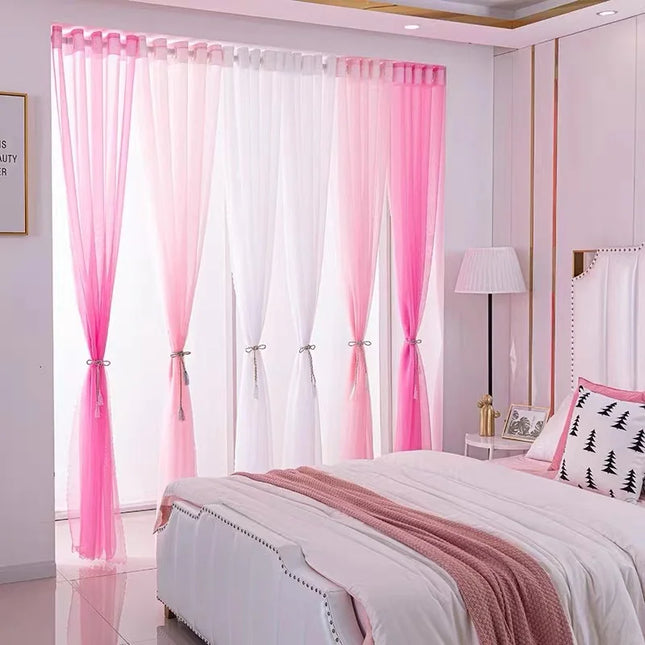 Solid colored transparent curtains