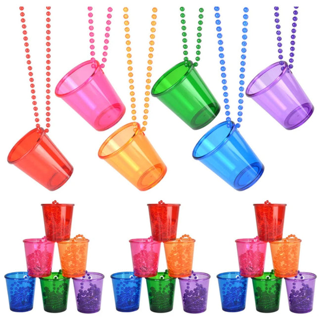 Set of 12 shot glasses with necklace