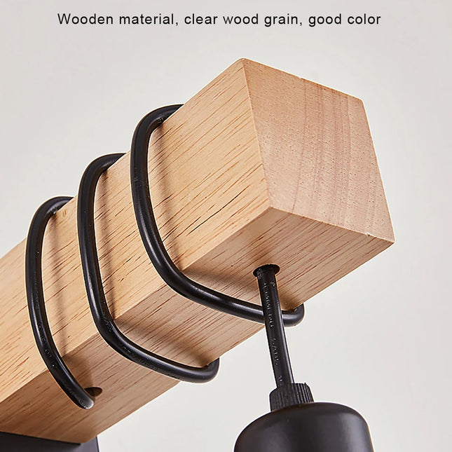 Industrial style wooden wall lamp