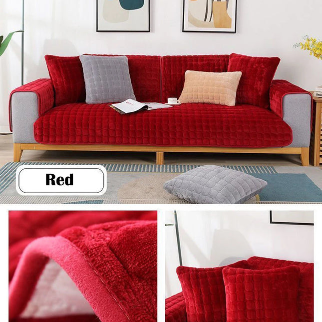 Individual Plush Sofa Covers in Red, Burgundy, Pink and White