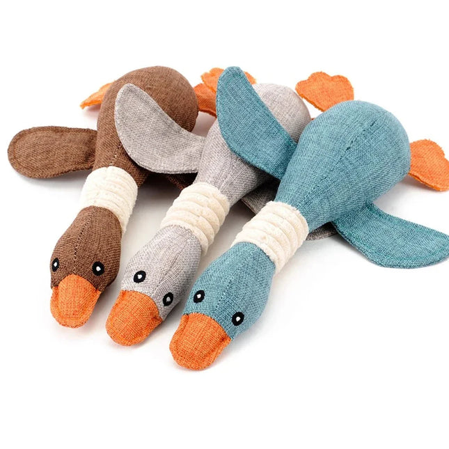 Duck Squeaky Pet Plush Toy