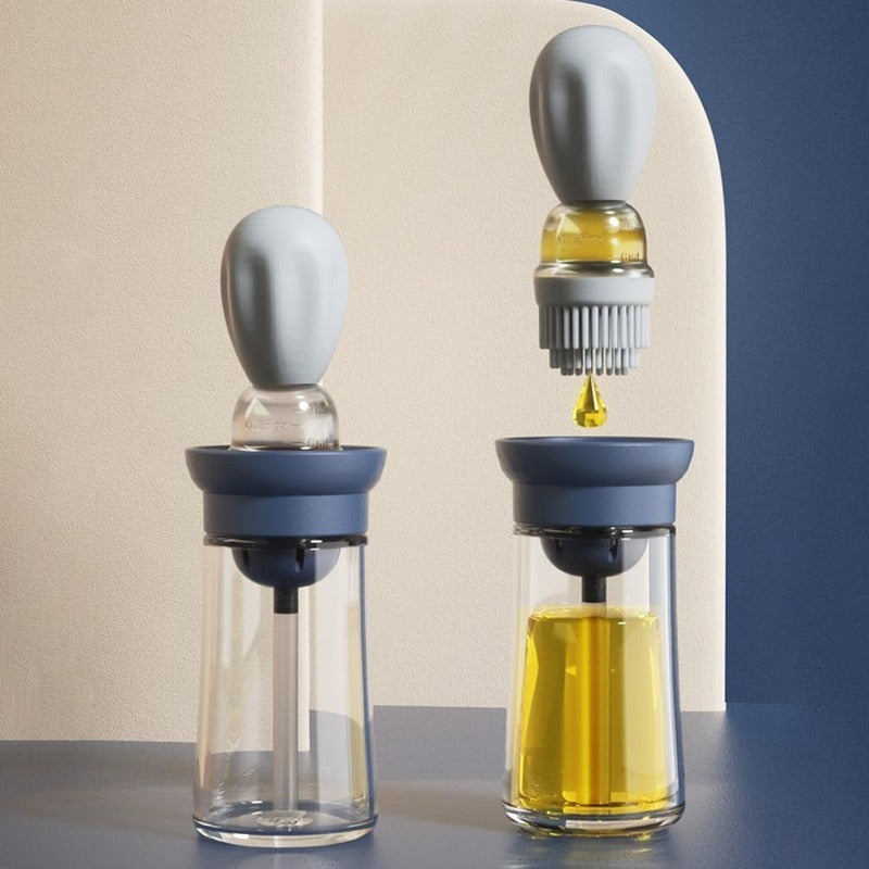 Botella de aceite con cepillo de silicona para cocinaAceiteras
