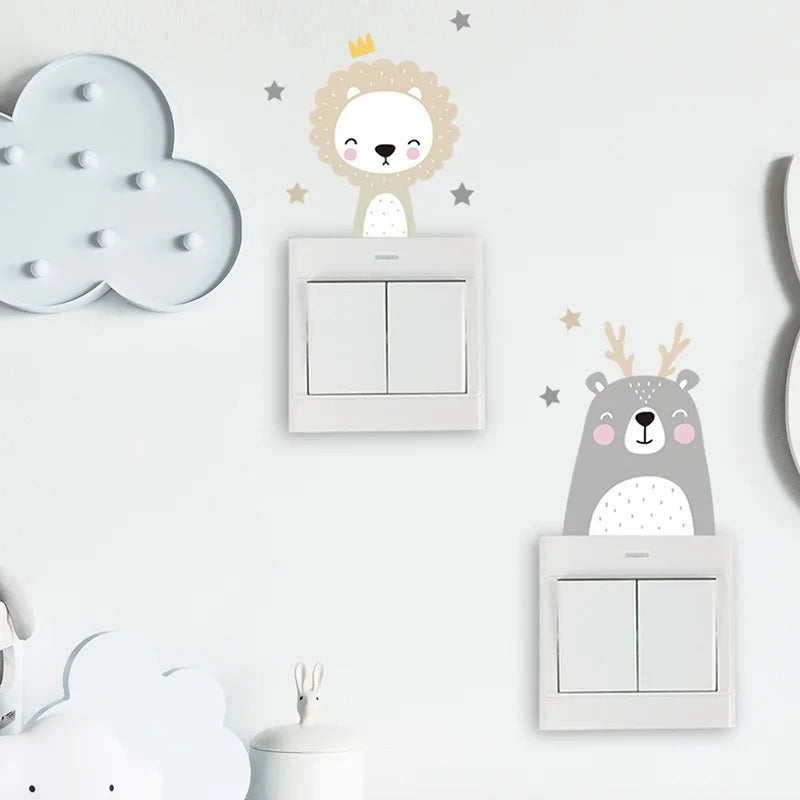 Pegatinas de pared con diseño de animales de dibujos animado pack 6 unidadesAdhesivos