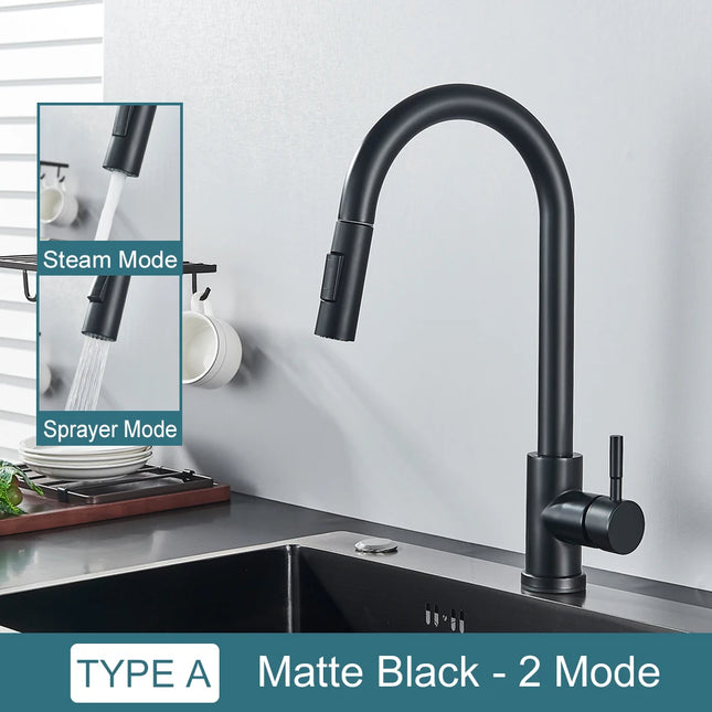 Grifo de cocina con doble función y salida retráctilGrifosHardware > Plumbing > Plumbing Fixtures > Faucets > Kitchen Sink Faucets