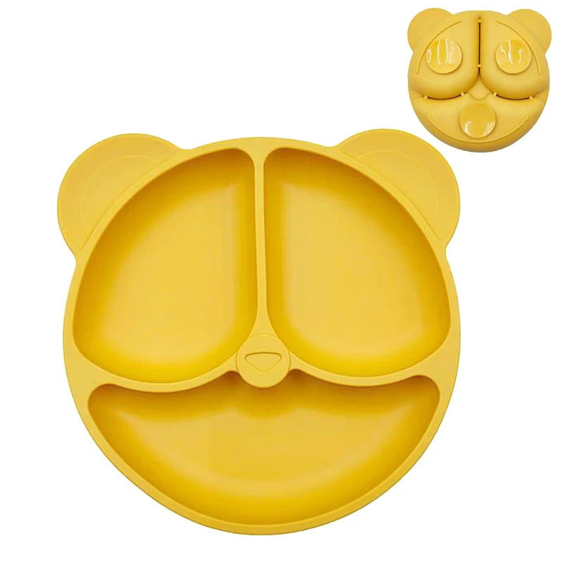 Plato de silicona con forma de oso seguro para bebés con ventosa de aprendizajePlatos infantilesBaby & Toddler > Nursing & Feeding > Feeding Essentials > Feeding Plates