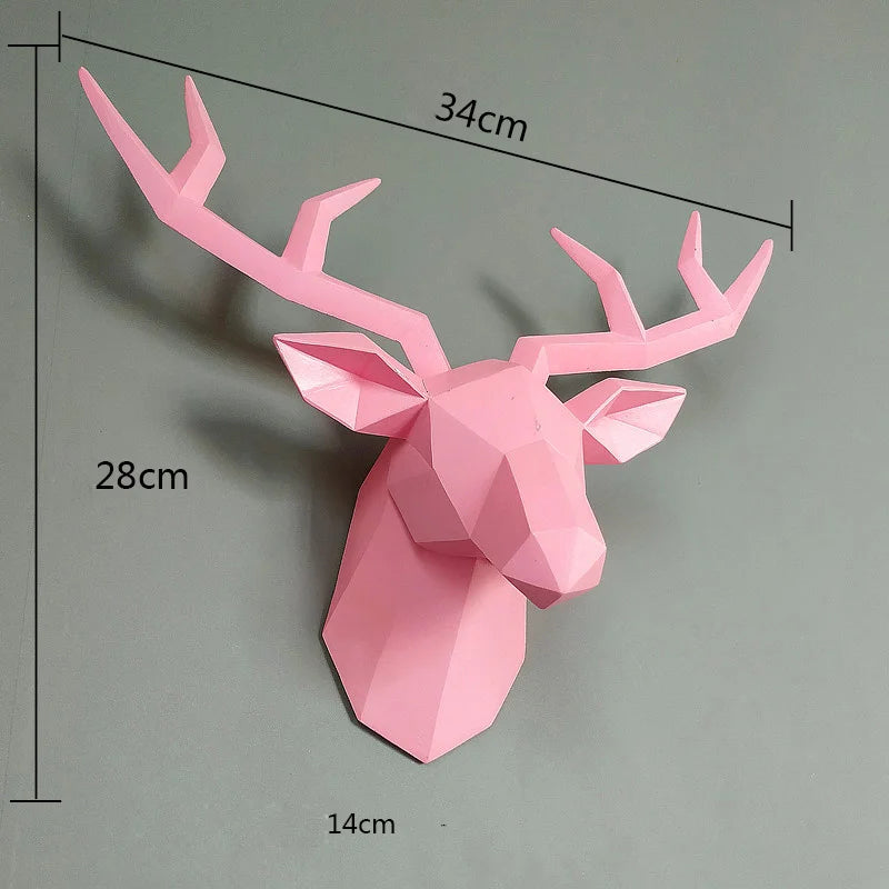 Modern 3D Deer Head Wall Art