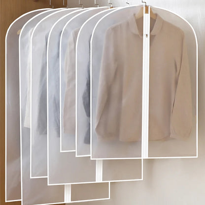 Transparent anti-dust and moisture hanging clothes cover