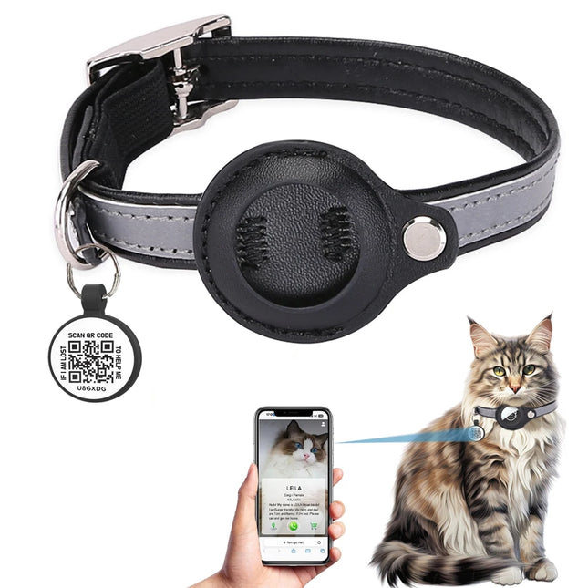 Collar para gatos con soporte gps y etiqueta QR