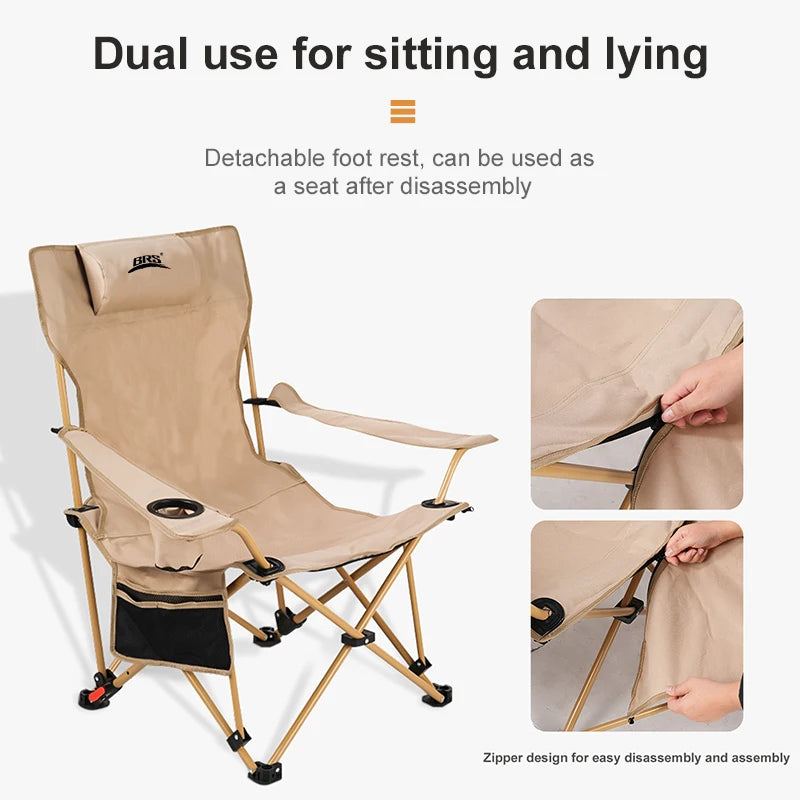 Silla de camping 2 en 1 reclinable con reposapiés | Plegable y ligera, respaldo ajustableSillas plegablesFurniture > Outdoor Furniture > Outdoor Seating > Outdoor Chairs > Folding Chairs