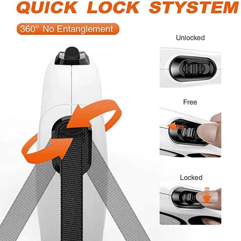 Correa retráctil para perros de 3 m, 5 m o 8 m | Paseo cómodo con sistema de bloqueo, mango ergonómico y cinta de nailon resistenteCorreasAnimals & Pet Supplies > Pet Supplies > Pet Leashes > Standard Leashes
