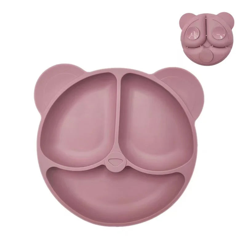 Plato de silicona con forma de oso seguro para bebés con ventosa de aprendizajePlatos infantilesBaby & Toddler > Nursing & Feeding > Feeding Essentials > Feeding Plates