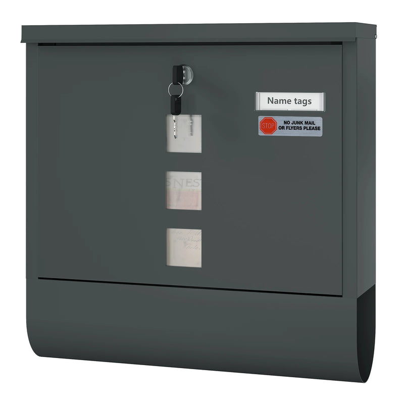 Buzón exterior metálico con cerradura y placa para nombreBuzonesHome & Garden > Decor > Mailboxes