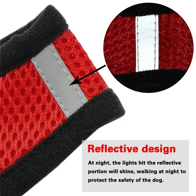 Adjustable mesh pet harness leash