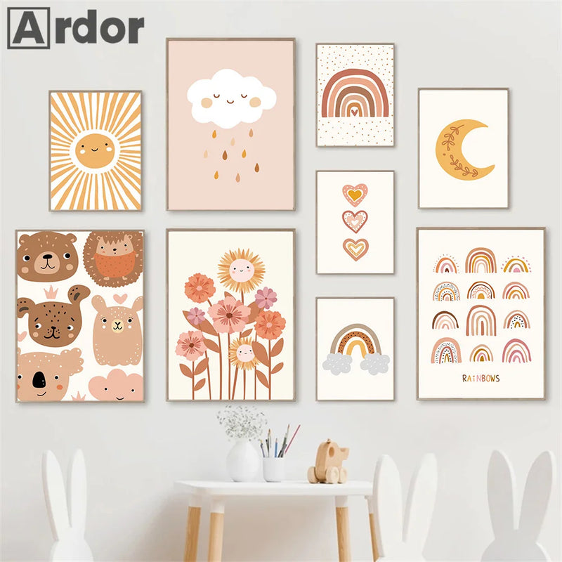 Cuadro Infantil en Lienzo – Arcoíris y Nubes | Tamaño Compacto para Habitaciones InfantilesCuadrosHome & Garden > Decor > Artwork > Posters, Prints, & Visual Artwork > Posters