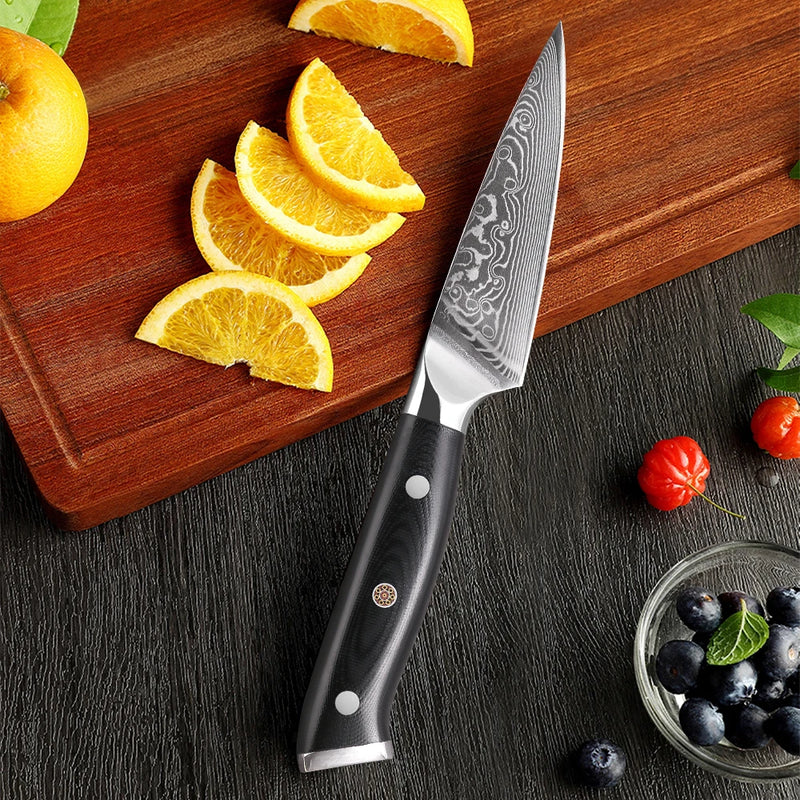 Cuchillo pelador de 3.5" de acero Damasco 67 capas con mango G10CuchillosHome & Garden > Kitchen & Dining > Kitchen Tools & Utensils > Kitchen Knives
