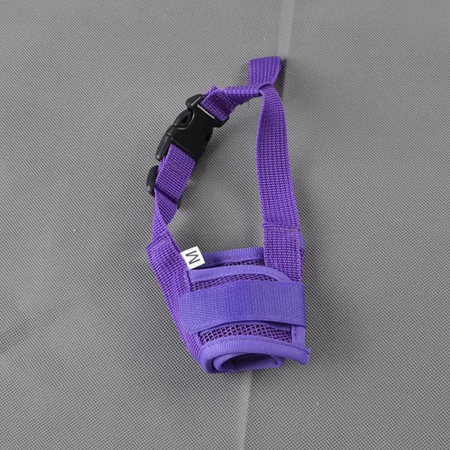 Adjustable nylon anti-barking dog muzzle