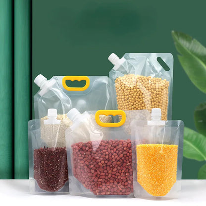 5/10pcs Portable Transparent Moisture-proof Sealed Kitchen Storage Bag