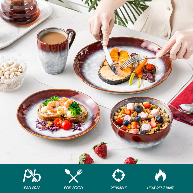 Vajilla Vancasso “Starry” 16/32/48 piezas | gres con esmalte reactivo rojo/verde (kiln change)Vajillas completasHome & Garden > Kitchen & Dining > Tableware > Dinnerware > Dinnerware Sets