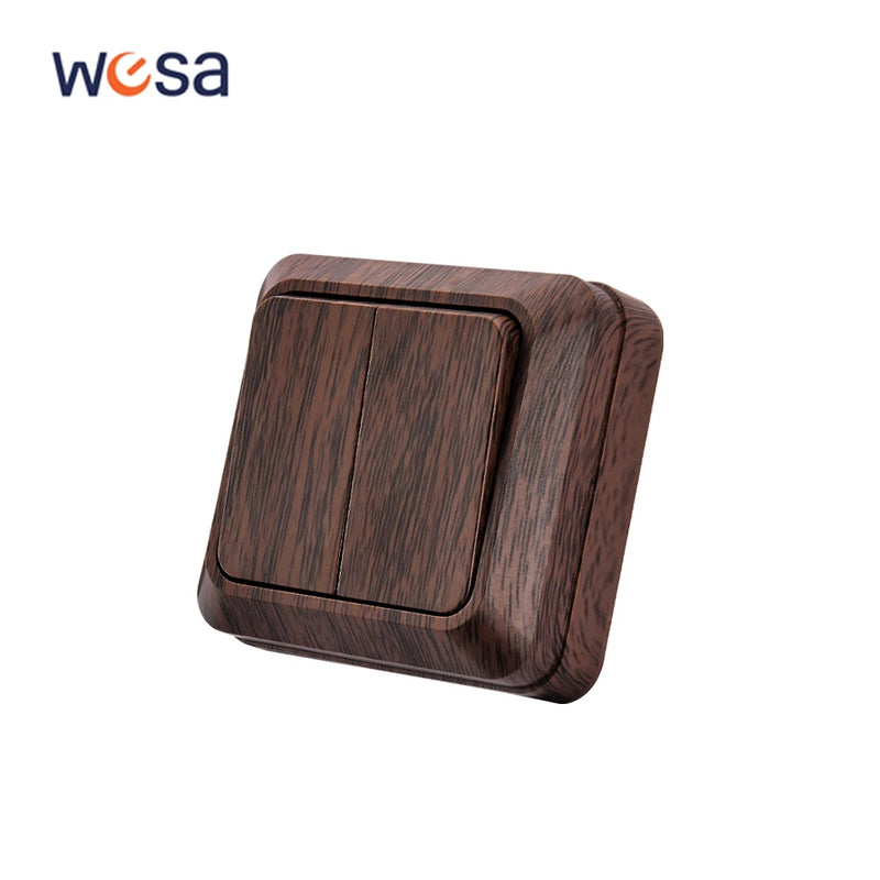 Enchufe de superficie sin toma de tierra efecto madera (uso interior/exterior con caja estanca)EnchufesHardware > Power & Electrical Supplies > Power Outlets & Sockets > Wall Outlets