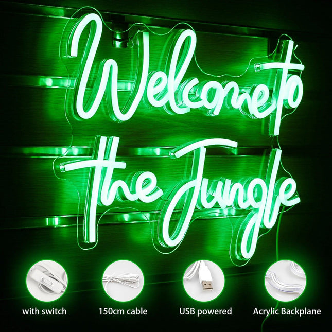 Bienvenue dans le panneau lumineux néon LED décoratif mural de la jungle