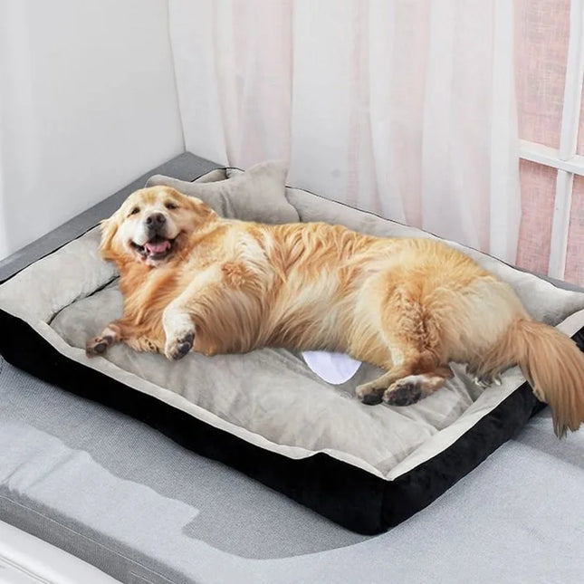 Winter bed with cushion and blanket for dogs