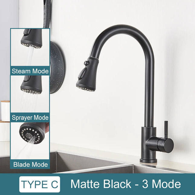Grifo de cocina con doble función y salida retráctilGrifosHardware > Plumbing > Plumbing Fixtures > Faucets > Kitchen Sink Faucets
