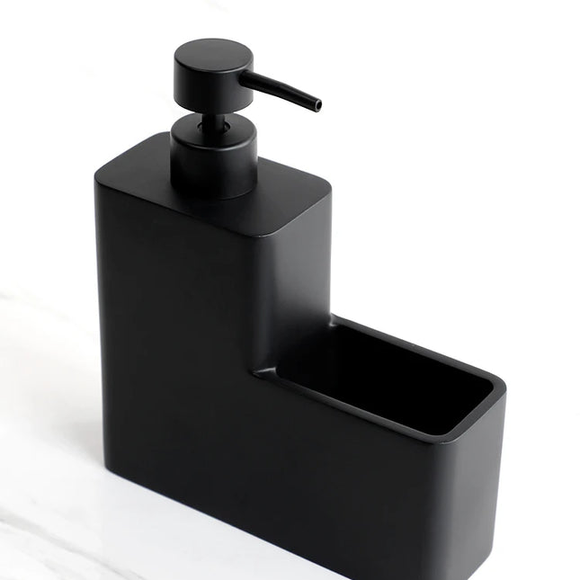 Dispensador de jabón de cocina 450 ml | Botella negra de resina con soporte para esponja | Dosificador líquido para platos o bañoDispensadores de jabónHome & Garden > Bathroom Accessories > Soap & Lotion Dispensers