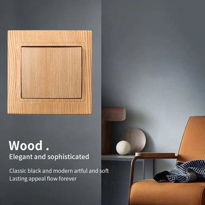 Interruptor y enchufes de estilo madera para pared
