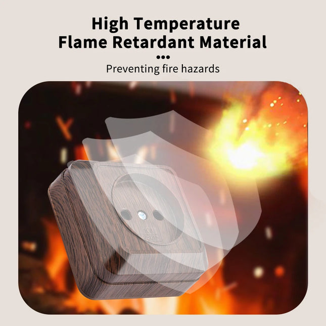 Enchufe de superficie sin toma de tierra efecto madera (uso interior/exterior con caja estanca)EnchufesHardware > Power & Electrical Supplies > Power Outlets & Sockets > Wall Outlets