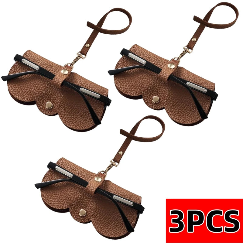 Funda de gafas de cuero suave, colgable y antichoqueAccesoriosHealth & Beauty > Personal Care > Vision Care > Eyewear Accessories > Eyewear Cases & Holders