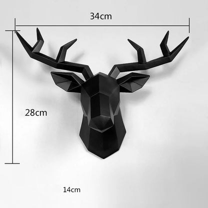 Moderna cabeza de ciervo 3D para pared