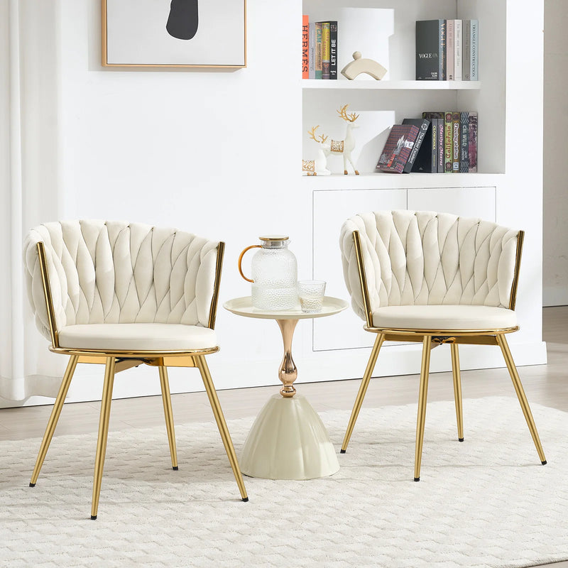 Set de 2 sillas giratorias de comedor en terciopelo con patas metálicasSillasFurniture > Chairs > Kitchen & Dining Room Chairs