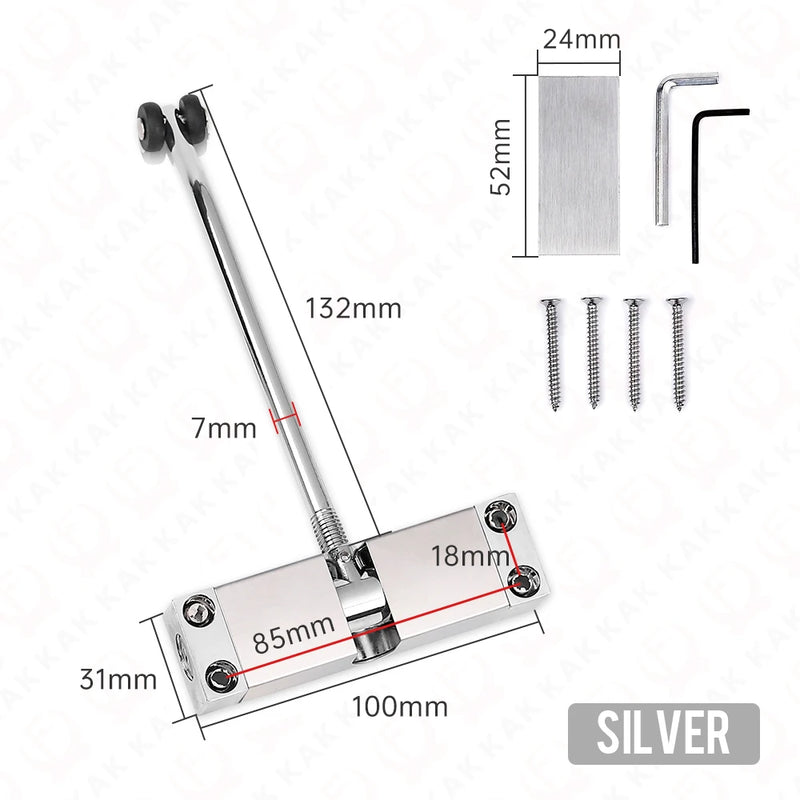 Dispositivo de cierre de puerta con resorte automático de acero inoxidablePestillos y cerradurasHardware > Building Materials > Door Hardware > Door Closers