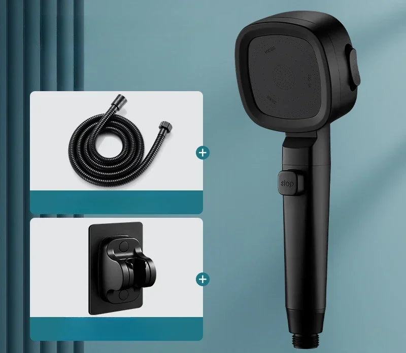 Cabezal de ducha de alta presión con 3 modos ajustableCabezales de duchaHardware > Plumbing > Plumbing Fixture Hardware & Parts > Shower Parts > Shower Heads > Handheld Shower Heads