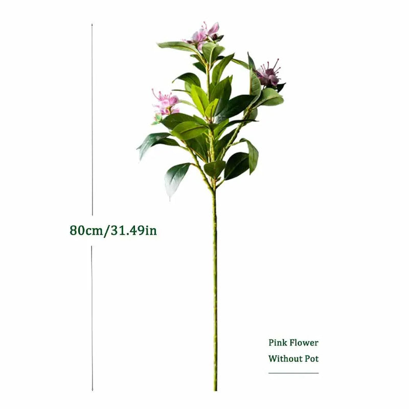 Ficus artificial tropical con flores blancas y rosas | 80/120 cm decoración hogar y jardín sin macetaPlantas artificialesHome & Garden > Decor > Artificial Flora > Artificial Flowering Plants