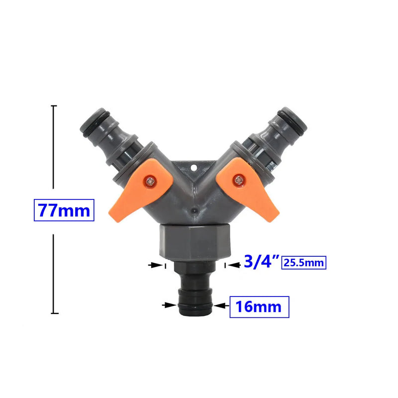 Divisor de manguera Y ajustable para jardínManguerasHome & Garden > Lawn & Garden > Watering & Irrigation > Garden Hose Fittings & Valves > Garden Hose Fittings