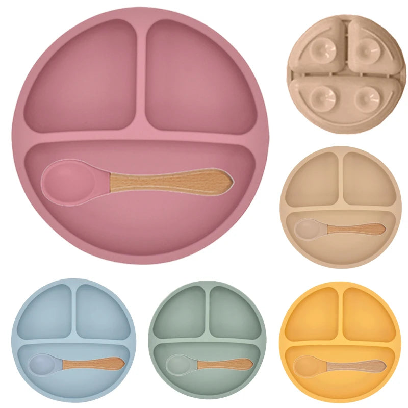 Plato de silicona seguro para bebés con ventosa de aprendizajePlatos infantilesBaby & Toddler > Nursing & Feeding > Feeding Essentials > Feeding Plates