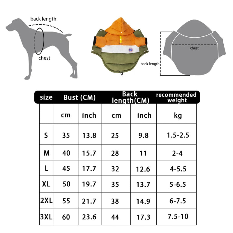 Chaqueta multicolor de invierno cálida e impermeable para perrosRopaAnimals & Pet Supplies > Pet Supplies > Pet Apparel > Pet Coats