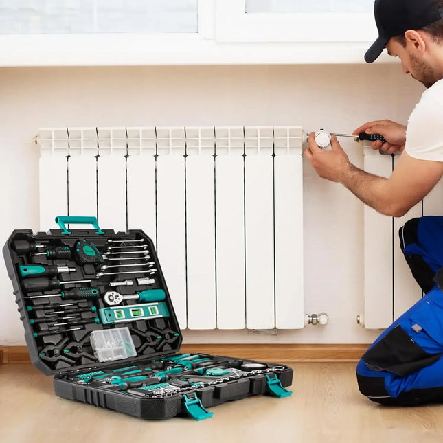 Maletín de herramientas 198 piezas | Juego universal con carraca, vasos y destornilladores para hogar y cocheMaletinesHardware > Hardware Accessories > Tool Storage & Organization > Tool Boxes > Hand Carry Tool Boxes