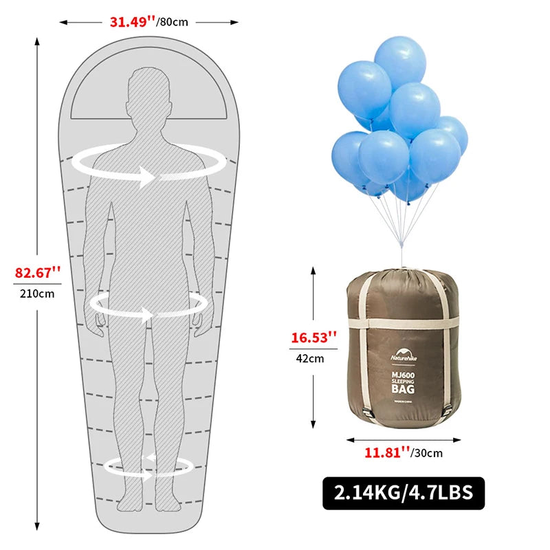 Saco de dormir MJ600 -1℃ forma de momia para inviernoSaco de dormirSporting Goods > Outdoor Recreation > Camping & Hiking > Sleeping Bags