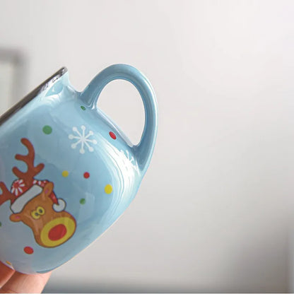 Taza de cerámica con dibujos navideños