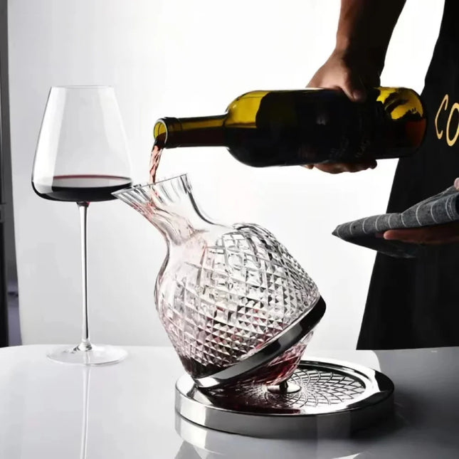 Carafe à vin en cristal rotative à 360 ° de 1 500 ml