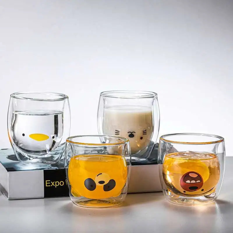 Vaso de vidrio de doble capa con diseño de animalesVasosHome & Garden > Kitchen & Dining > Tableware > Drinkware > Tumblers