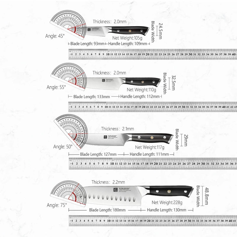 Juego de cuchillos 1-8 piezas de acero inoxidable con mango de ébanoCuchillosHome & Garden > Kitchen & Dining > Kitchen Tools & Utensils > Kitchen Knives