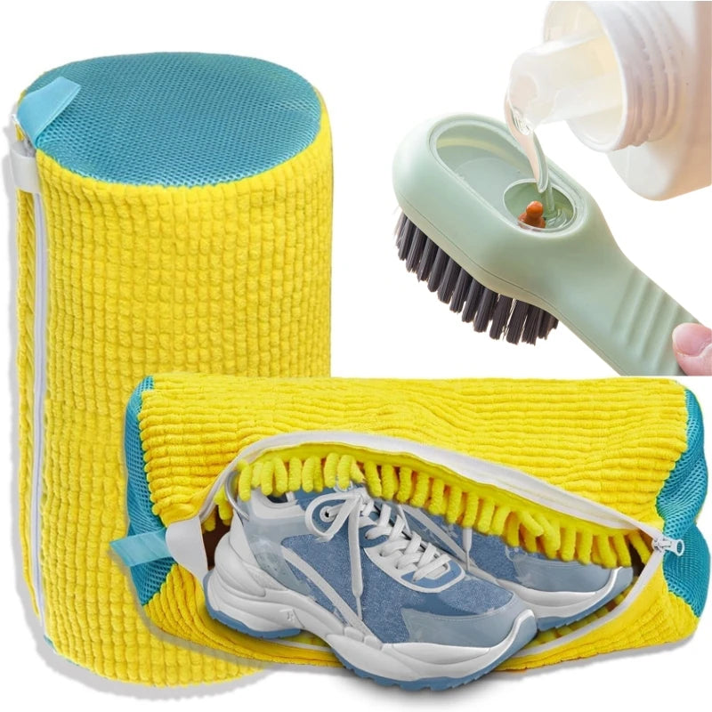 Set de 1/2/4 bolsas de lavado para calzado + cepillo limpiadorBolsas de lavadoHome & Garden > Household Supplies > Shoe Care & Tools > Shoe Bags