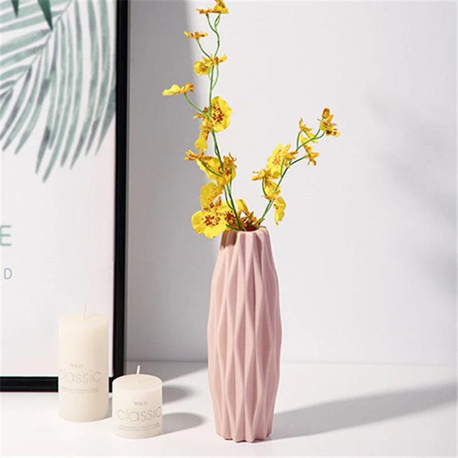 Vase de table moderne en plastique blanc, rose ou bleu de différentes tailles