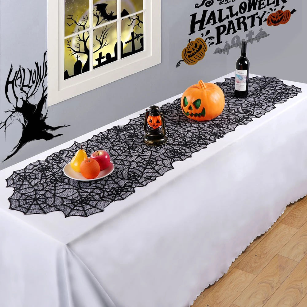 Mantel de mesa de encaje con temática para Halloween