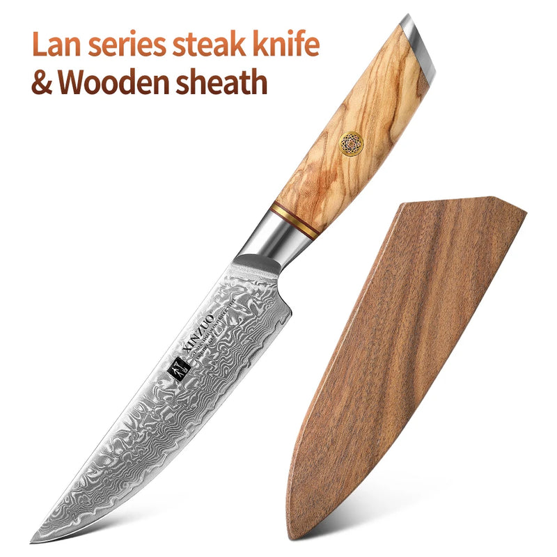 Cuchillo de carne de 5" acero damasco VG10 mango de madera de olivoCuchillosHome & Garden > Kitchen & Dining > Kitchen Tools & Utensils > Kitchen Knives